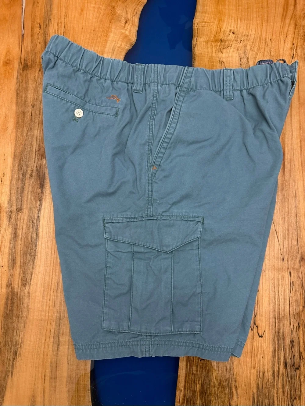 Tommy Bahama Cargo Shorts XL Blue Drawstring Island Casual Coastal - Picture 12 of 13